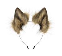 Faux Fur Cat Ear Headband Cosplay Costume Party Cute Head Accessories for Halloween, Fluffy Wolf Fox Cat Ears Headband Costume Hair Hoop