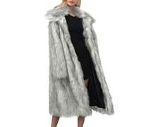 Faux Fur Coat for Women Uk Fluffy Trench Coats Long Winter Warm Overcoat Turn Down Collar Thick Ladies Elegant Open Front Cardigan Long Sleeve Windproof Parka Oversized Plush Casual Loose Outerwear