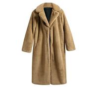 Faux Fur Coat Women's Elegant Plain Fur Coat Fluffy Winter Jacket Winter Fur Jacket Long Faux Fur Jacket Long Sleeve Transition Jacket Large Sizes Fur Jacket Thick Warm Winter Coat Loose Fur Coat, #01