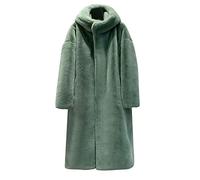 Faux Fur Coat Women's Elegant Plain Fur Coat Fluffy Winter Jacket Winter Fur Jacket Long Faux Fur Jacket Long Sleeve Transition Jacket Large Sizes Fur Jacket Thick Warm Winter Coat Loose Fur Coat, #03