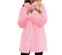 Faux Fur Coat Women's Fashion Plain Winter Jacket Thick Warm Fur Coat Large Sizes Faux Fur Jacket Long Winter Transition Jacket Plush Winter Coat Long Sleeve Fur Jacket Fur Jacket Coat, pink, L
