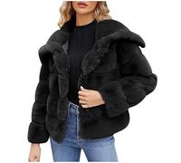Faux Fur Coats Cardigans Women UK Sale Winter Fluffy Faux Fur Coat Short Artificial Fur Coat Splicing Casual Solid Thick Outerwear Faux Fur Warm Outerwear Cardigan Jacket