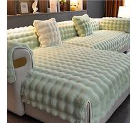 Faux Fur Couch Cover for L Shape Sectional Sofa Slipcover Shaggy Pet Couch Cover Non Slip Fluffy Furniture Protector Green 1pc/28"x59"/70 * 150cm
