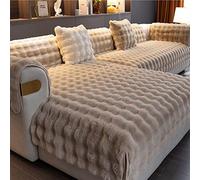 Faux Fur Couch Cover for L Shape Sectional Sofa Slipcover Shaggy Pet Couch Cover Non Slip Fluffy Furniture Protector Khaki 1pc/70x70cm/Armrest or Backrest Cover