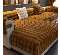 Faux Fur Couch Cover for L Shape Sectional Sofa Slipcover Shaggy Pet Couch Cover Non Slip Fluffy Furniture Protector Brown 1pc/43"x70"/110 * 180cm