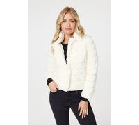 Faux Fur Cropped Jacket Izabel London White 16