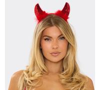 Faux Fur Detail Devil Headband In Red Sequin, Women's Size UK One Size