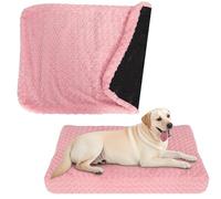 Faux Fur Dog Bed Covers - Ultra Soft Rose Velvet, Removable & Washable, Cozy & Durable,Large Pet Bed Cover Only (No Filling) - Gray, (Rose Velvet Light Pink, 42" L x 28" W x 4.5" Th)