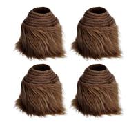 Faux Fur Fabric 4 Pieces Pre-Cut Strips Plush Gnome Beard Pre-Cut Fabric Fabric Furry DIY Sewing Strip for Gnomes Beard Cosplay Dwarf Costume Decoration 150cm