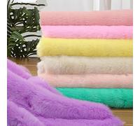 Faux Fur Fabric Fluffy Fabric 45X45CM Deluxe Plush Shaggy Fabric for DIY Craft, Sewing, Costumes, Decoration Upholstery Photography(17 Hot Red)