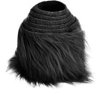 Faux Fur Fabric for Crafts Soft Shaggy Plush Precut Stripes Fluffy Fuzzy Roll for Cosplay Costume Christmas Santa Beard Hair Decoration Black 1.5 m x 10 cm