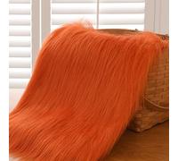 Faux Fur Fabric Long Pile 12cm Shaggy Craft Plush for Sewing DIY Winter Costume Gnome Beard Rugs Mats Gift Decorations (ZGQSW10 Orange Red)