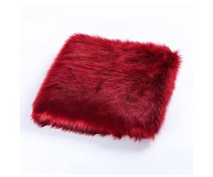 Faux Fur Fabric Red 180cm X 50cm Craft Shaggy Synthetic Plush Patch Sewing Fur Cuts, DIY Projects, Craft Supply, Costume, Decoration, Upholstery Fuzzy (Color : Red 2)