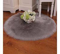 Faux Fur Floor Rug 35x35cm, Wool Imitation Sheepskin Area Rugs, Super Soft Fluffy Long Rugs, Faux Fleece Chair Cover Plush Shaggy Carpet for Living Room Bedroom Sofa