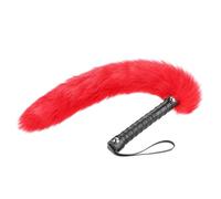 Faux Fur Fox Tail Whip Black Faux Leather Horse Whip for Teasing Toy Fox Tail Teaser Role Play Toy for Adults Couple Cleaning Duster Couple Role Play Games Equestrian Stick Crop
