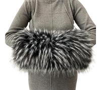 Faux Fur Hand Muffs Women Winter Warmer Fuzzy Pouch Furry Plush Arms Warmer Thickened Muffler Wedding Girl Kids Elegant Luxury Chic Fashion Party Festival Activity (Black)