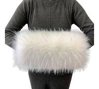 Faux Fur Hand Muffs Women Winter Warmer Fuzzy Pouch Furry Plush Arms Warmer Thickened Muffler Wedding Girl Kids Elegant Luxury Chic Fashion Party Festival Activity (White)
