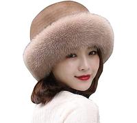 Faux Fur Hats for Women - Warm Comfy Winter Hats, Russian Fur Hat, Headband (Khaki)