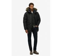 Faux Fur Hood Parka Black
