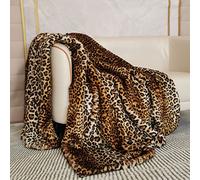 Faux Fur Luxurious Throw Blanket Artificial Leopard Blanket Imitation Fox Decorative Blanket Bed Sofa Blanket Soft and Fluffy Blankets PV Down Blanket Bed Foot Winter Blanket Throw-220×150 cm
