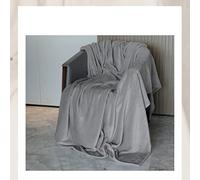 Faux Fur Mink Throw Luxury Super Soft Plain Bed Sofa Settee Throw Blanket options (Silver, 150X200CM)