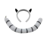 Faux Fur Monkey/cow/lion/giraffe Ears Headband & Tail Set - Fluffy Animal Cosplay Accessories for Adult Halloween Party Costume