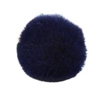 Faux Fur Pom Ball, Pack of 10 10 cm Pompoms Rabbit Pompoms, Ball Plush Balls for DIY Crafts Hats Pendant Decoration Women Girls Bag Key Chain, Navy Blue