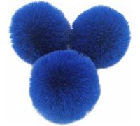 Faux Fur Pom Ball, Pack of 10 6 cm Pompoms Rabbit Pompoms, Ball Plush Balls for DIY Crafts Hats Pendant Decoration Women Girls Bag Key Chain, Dark Blue