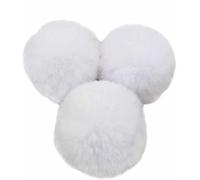Faux Fur Pom Ball, Pack of 10 8 cm Pompoms Rabbit Bobble, Ball Plush Balls for DIY Craft Hats Pendant Decoration Women Girls Bag Key Chain White