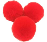 Faux Fur Pom Ball, Pack of 10 8 cm Pompoms Rabbit Bobble, Ball Plush Balls for DIY Craft Hats Pendant Decoration Women Girls Bag Key Chain Red