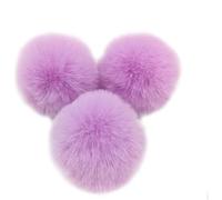 Faux Fur Pom Ball, Pack of 10 cm Pompoms Rabbit Bobble, Ball Plush Balls for DIY Craft Hats Pendant Decoration Women Girls Bag Key Chain Purple