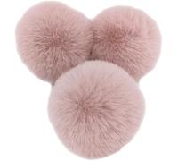 Faux Fur Pom Ball, Pack of 10 cm Pompoms Rabbit Pompoms, Ball Plush Balls for DIY Crafts Hats Pendant Decoration Women Girls Bag Key Chain, Dusky Pink