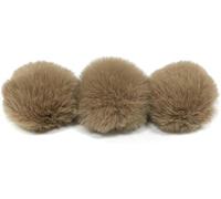 Faux Fur Pom Ball, Pack of 20 4 cm Pompoms Rabbit Pompoms, Ball Plush Balls for DIY Crafts Hats Pendant Decoration Women Girls Bag Key Ring Red(Khaki)