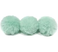 Faux Fur Pom Ball, Pack of 20 4 cm Pompoms Rabbit Pompoms, Ball Plush Balls for DIY Crafts Hats Pendant Decoration Women Girls Bag Key Ring Red(Baby Green)