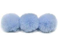 Faux Fur Pom Ball, Pack of 20 4 cm Pompoms Rabbit Pompoms, Ball Plush Balls for DIY Crafts Hats Pendant Decoration Women Girls Bag Key Ring Red(Sky Blue)