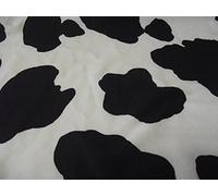 Faux Fur Pony Skin Velboa Fabric Material Black Cow, 1Mtr - 150cmx100cm