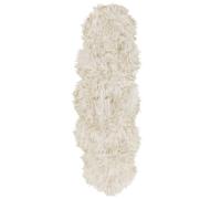 Faux Fur Rug MAMUNGARI Beige 60 x 180 cm