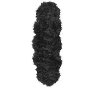 Beliani Faux Fur Rug MAMUNGARI Black 60x180 cm