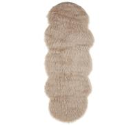 Faux Fur Rug MAMUNGARI Sand Beige 60 x 180 cm
