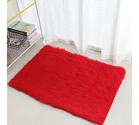 Faux Fur Rug Super Soft Fluffy Plush Rug Fluffy Shaggy Area Rugs Anti-Skid Yoga Carpet for Bedrooms Rugs Living Room Kids Rooms Decor Bedside Rugs,80x180cm,Red