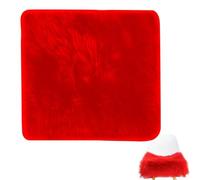 Faux Fur Seat Cover Soft Fluffy Chair Cover Square Faux Fur Chair Cushion Washable Vanity Chair Cover for Home Office Restaurant Chair Red Fluffy Rug 18x18in