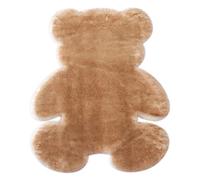 Faux Fur Sheepskin Area Rugs Fluffy Soft Bedroom Mat Bear Shaped Sofa Living Room Cushion Plush Carpet Living Room Carpet Doormat Light Coffee 45x60cm