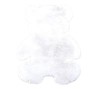 Faux Fur Sheepskin Area Rugs Fluffy Soft Bedroom Mat Bear Shaped Sofa Living Room Cushion Plush Carpet Living Room Carpet Doormat White 45x60cm