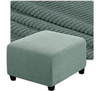 Faux Fur Square Ottoman Slipcovers Stretchy Folding Stool Protector Cube Footrest Cover (33x33in) - Stylish Home Décor Easy to Clean Versatile Furniture Accessory
