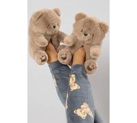 Faux Fur Teddy Bear Slippers Yours Brown 7-8