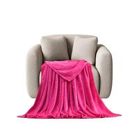 Faux Fur Throw Blanket 160 x 180 cm Fluffy Soft Warm Bed Throw Textured Solid for Bedroom, Couch, Travel, Kids, Camping, Rose Red