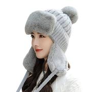 Faux Fur Trapper Hat for Women - Russian Bomber Trooper Winter Ushanka - Windproof Warm Thick Snow Skiing Cycling Hunting Aviator Cap With Ear Flaps - Thermal Cold Weather Fisherman Headwear