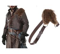 Faux Fur Viking Shoulder Guard Leather Armor Medieval Fur Shrug Fluffly Shoulder Cover Knight Pauldron Gothic Punk Body Chest Harness Armor Carnival Costume Halloween Warrior Cosplay Fancy Dress
