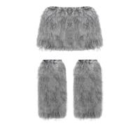 Faux Furs Leg Warmers Boot Cuff Cover And Bodycon Skirt For Halloween Party Cosplay Costumes Gifts 2 Pieces/Set Faux Furs Bodycon Skirt