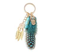 Faux Furs Tassels Keychain Hexagon Pendant Dream Catcher Symbol For Bag Charm Turquoise Rings Accessories Plush Keychain With Tassels